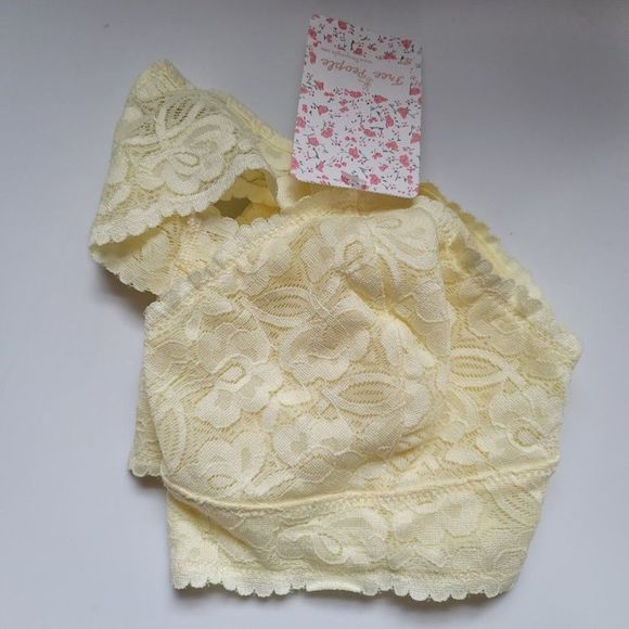Free People Gallon Lace Racerback Bralette Yellow - Picture 3 of 5